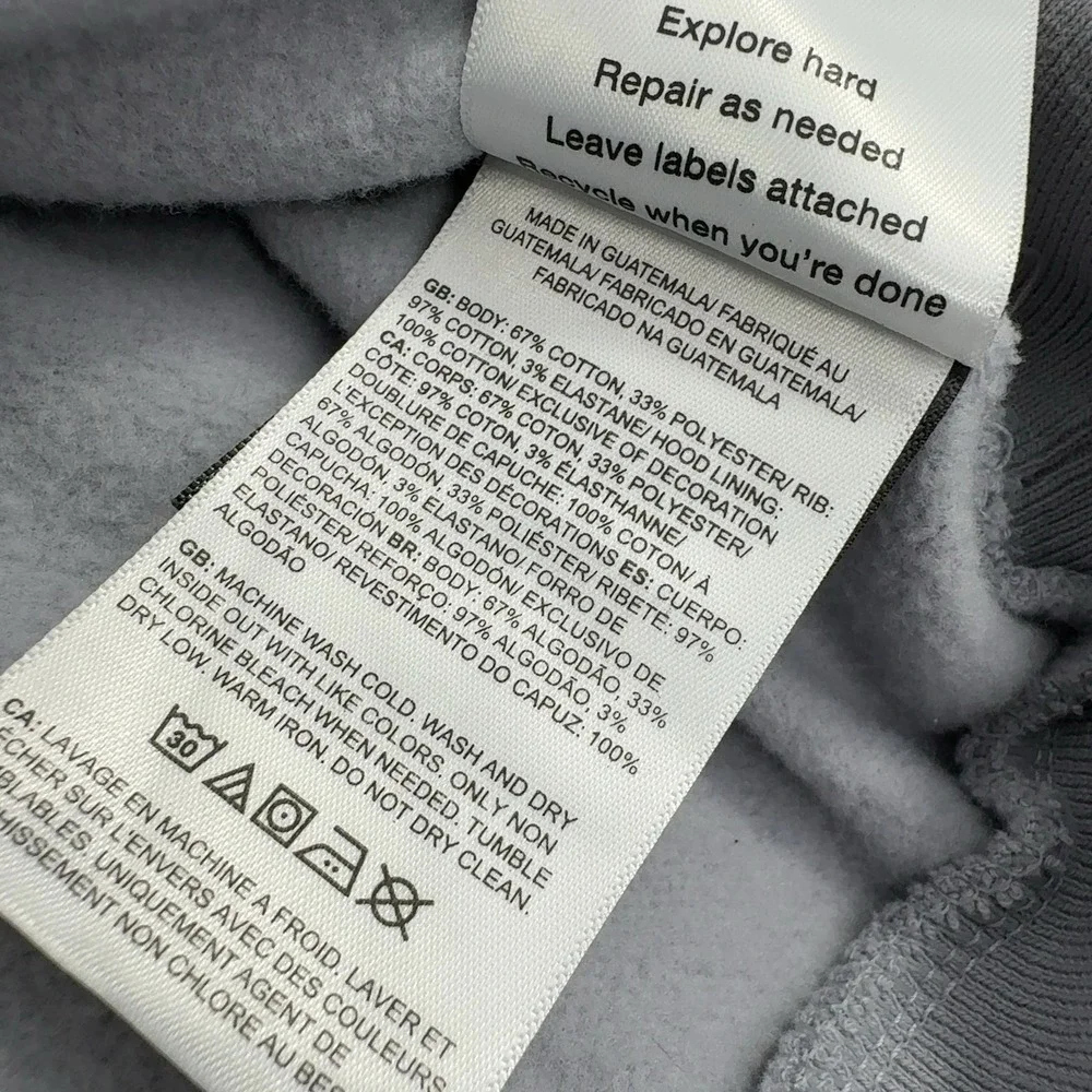 The North Face Hoodie Womens M Grey Cotton Polyester Circular Design Casual